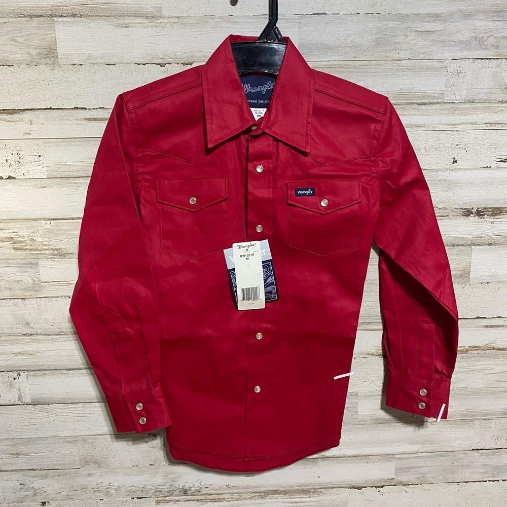 Wrangler Kids Red Button Down Shirt